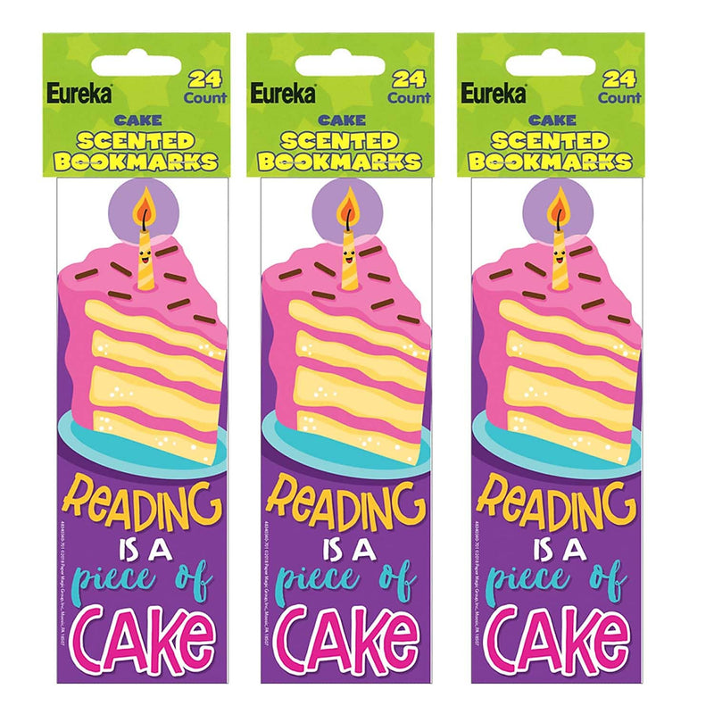 Eureka Cake Scented Bookmarks, 24 Per Pack, 3 Packs (EU-834034-3)