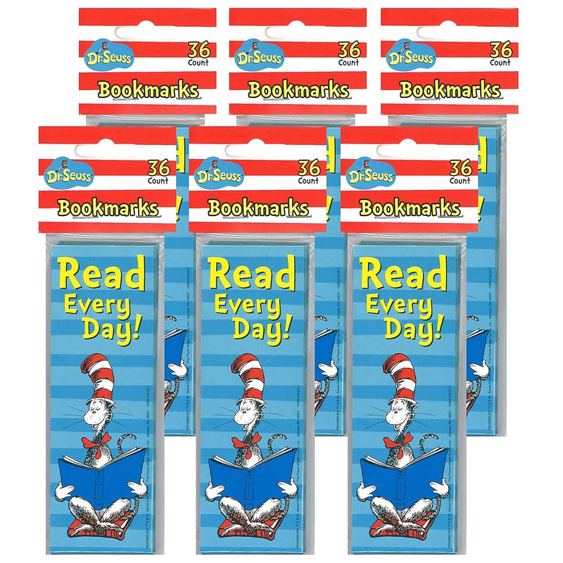Eureka Cat in the Hat Read Every Day Bookmarks, 36 Per Pack, 6 Packs (EU-834280-6)
