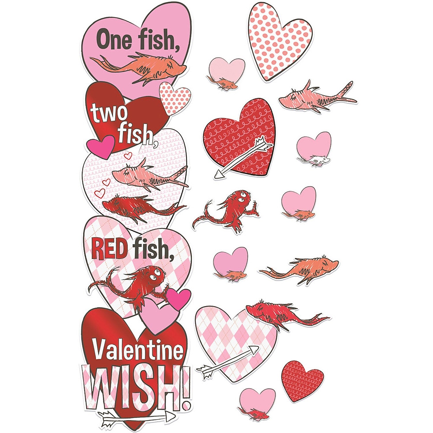 Eureka® Dr. Seuss™ One Fish, Two Fish Valentine's Day Wish All-In-One Door Decor Kit (EU-849330)