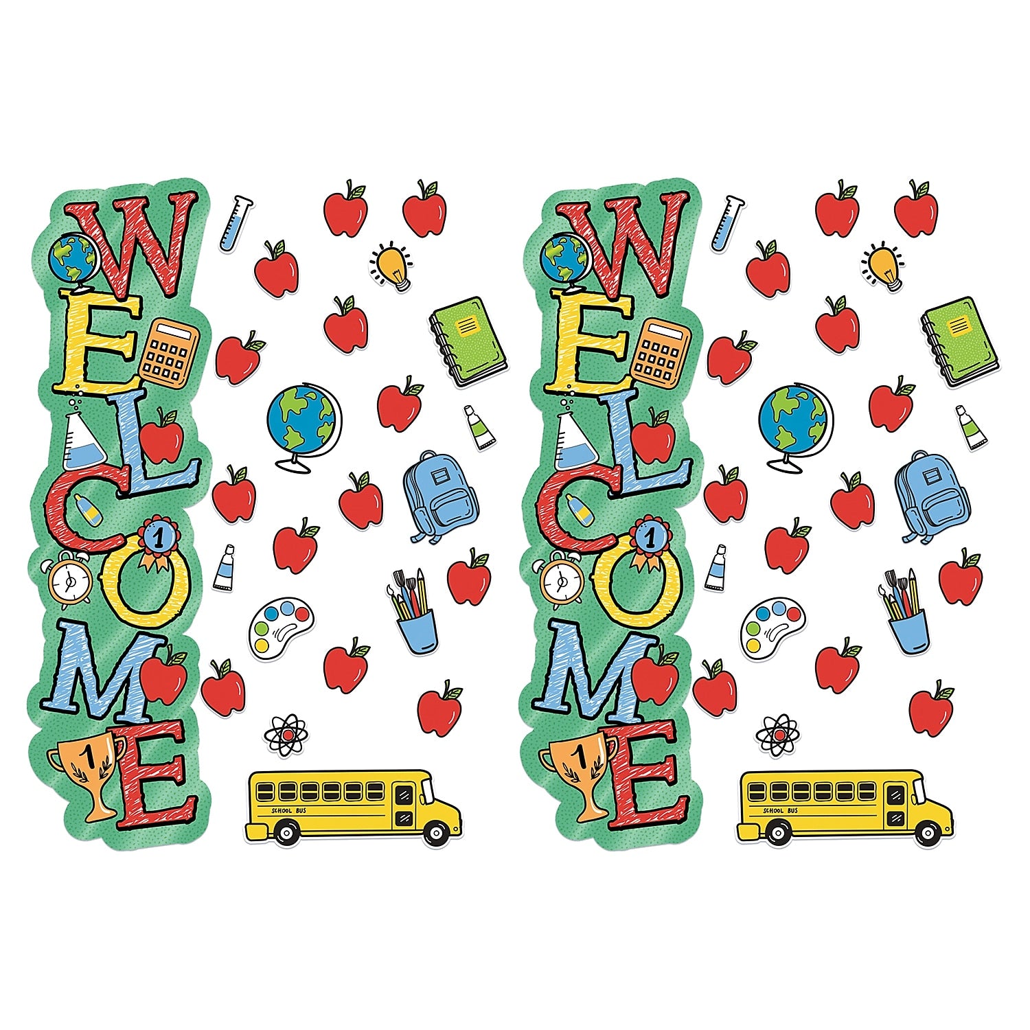 Eureka Back to School Welcome All-In-One Door Decor Kit, 40 Pieces Per Set, 2 Sets (EU-849337-2)