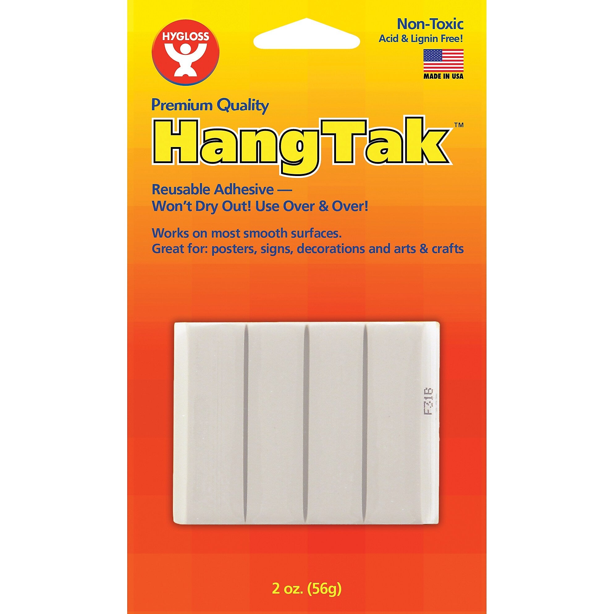 Hygloss HangTak Reusable Adhesive, 2 oz., White 12 Packs (HYG6503-12)