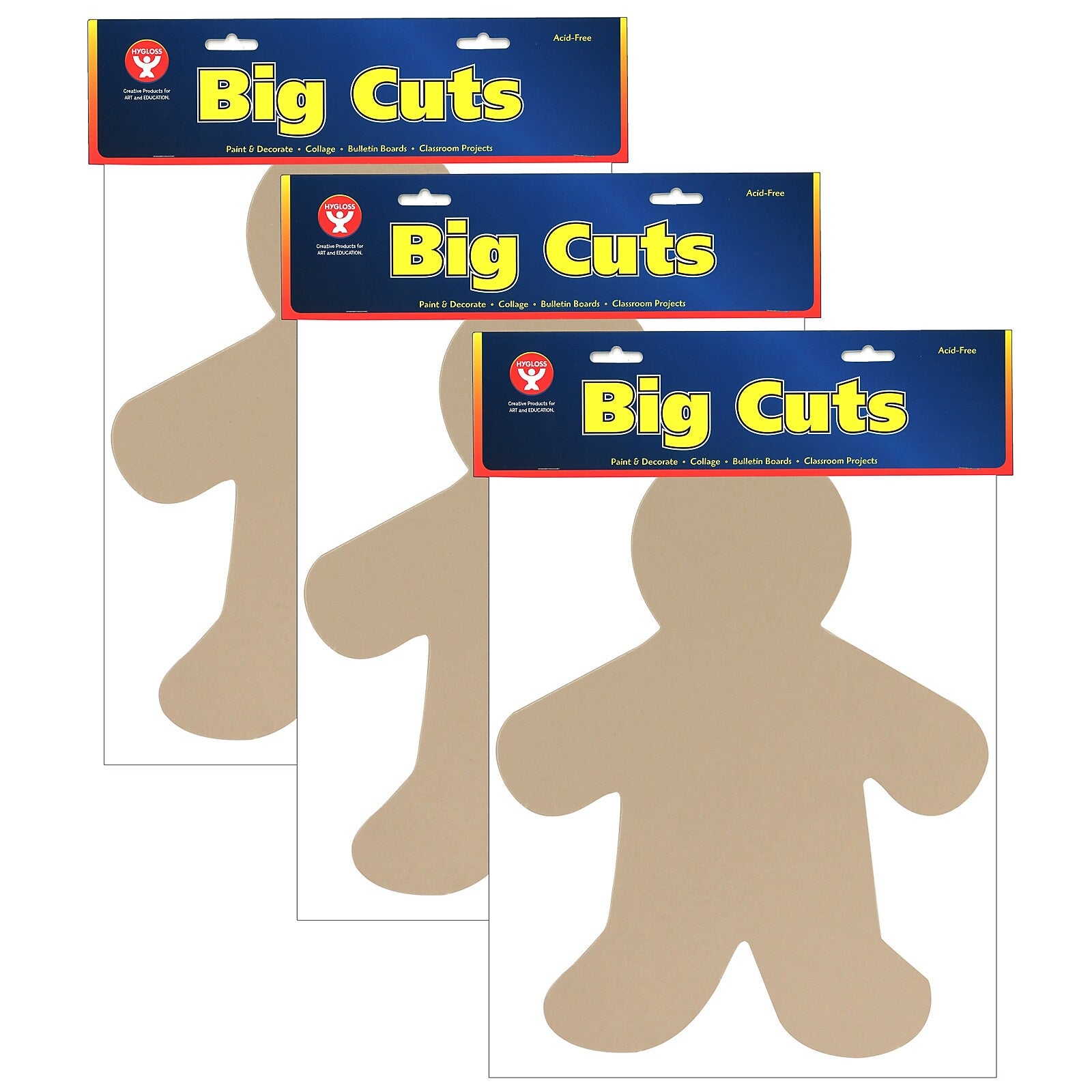 Hygloss People Cut-Out, Multicultural, Pre-K+, 25/Pack, 3 Packs (HYG68253-3)