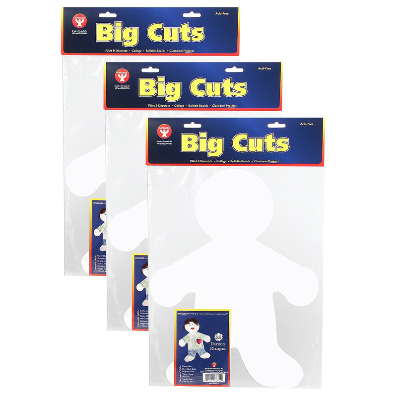 Hygloss People Cut-Out, White, Pre-K-5, 25/Pack, 3 Packs (HYG68355-3)