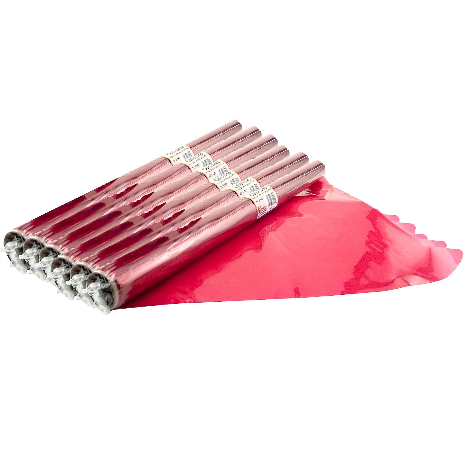 Hygloss Cello-Wrap Roll, Red, 20" x 12.5', 6 Rolls (HYG71502-6)
