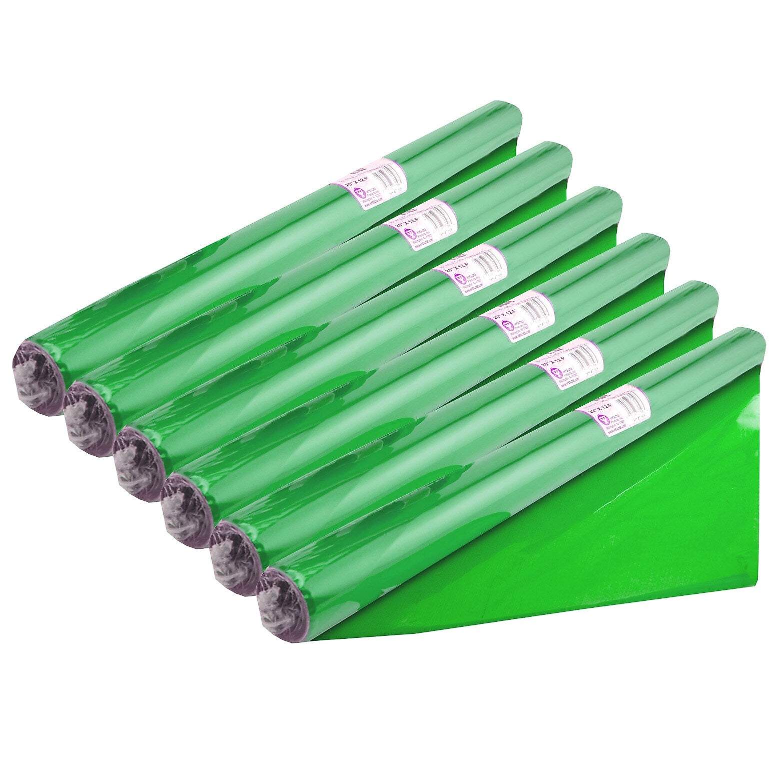 Hygloss Cello-Wrap Roll, Green, 20" x 12.5', 6 Rolls (HYG71503-6)