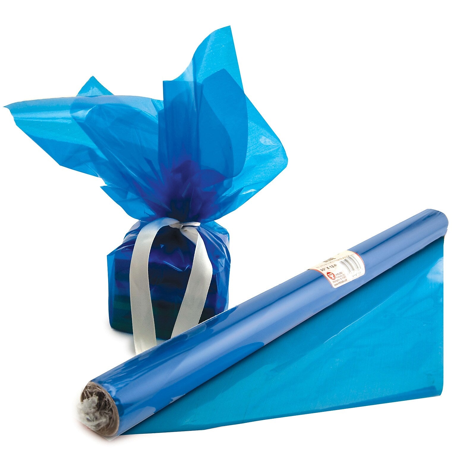 Hygloss Cello-Wrap Roll, Blue, 20" x 12.5', 6 Rolls (HYG71506-6)