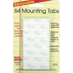 Magic Mounts® Removable Mounting Tabs, 1/2" x 1/2", Clear, 64 Per Pack, 12 Packs (MIL3220-12)