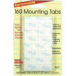 Magic Mounts Removable Mounting Tabs, 1/2" x 1/2", Clear, 160 Per Pack, 6 Packs (MIL3221-6)