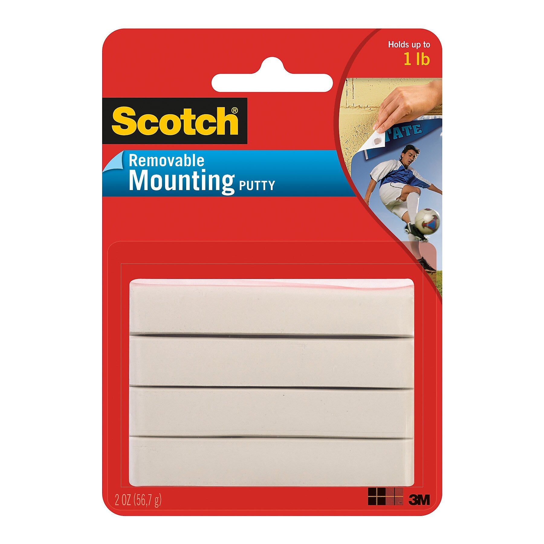 Scotch® Removable Mounting Putty, 2 oz., White, 12 Packs (MMM860-12)