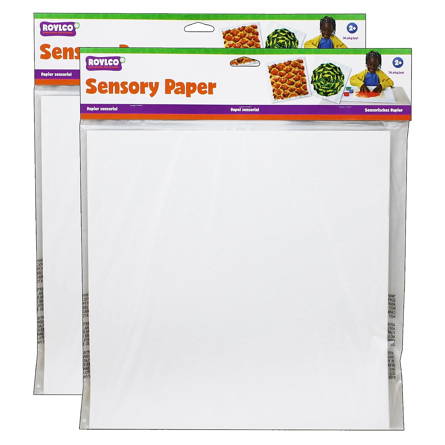Roylco Sensory Paper, 6 Designs, 36 Sheets/Pack, 2 Packs (R-15413-2)