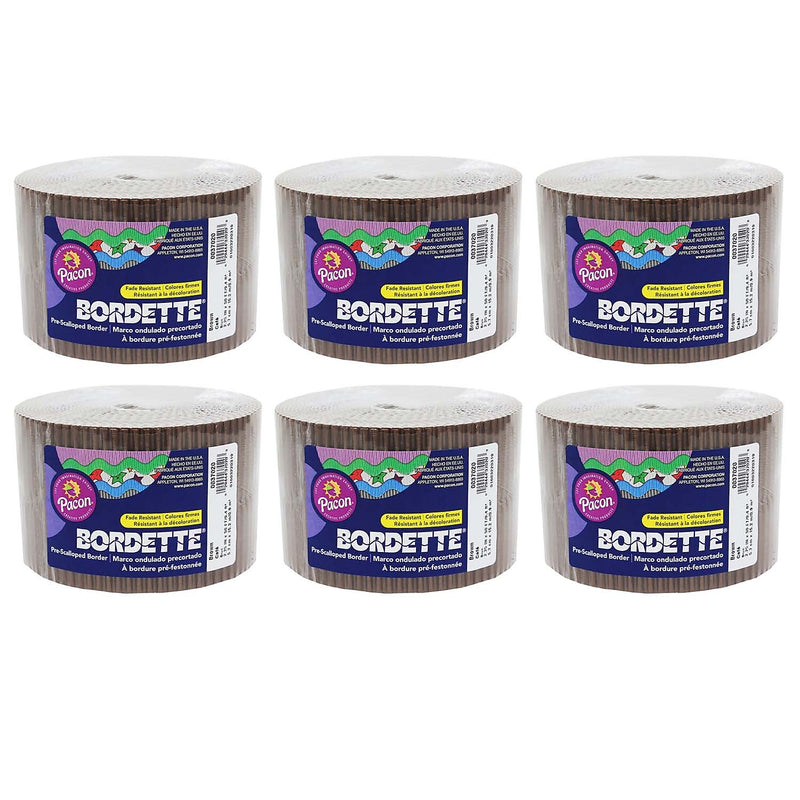 Bordette Decorative Border, Brown, 2-1/4" x 50', 6 Rolls (PAC37026-6)