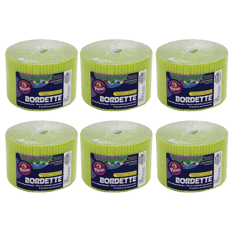 Bordette Decorative Border, 2-1/4" x 50', Lime, 6 Rolls (PAC37056-6)