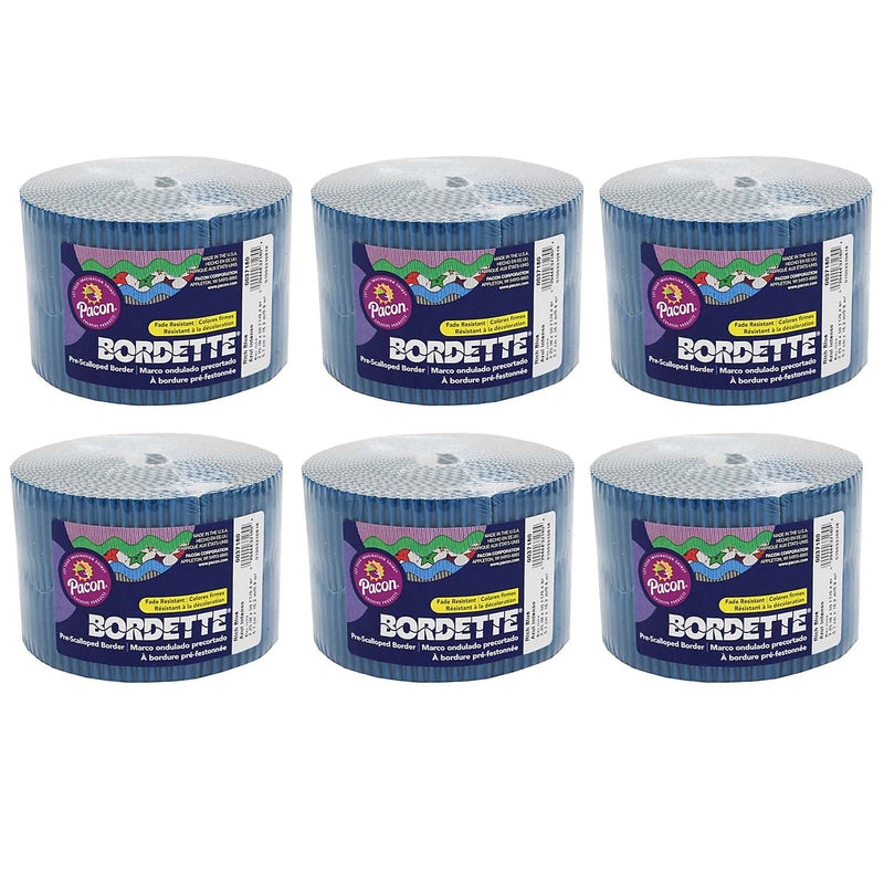 Bordette Decorative Border, Rich Blue, 2-1/4" x 50', 6 Rolls (PAC37186-6)