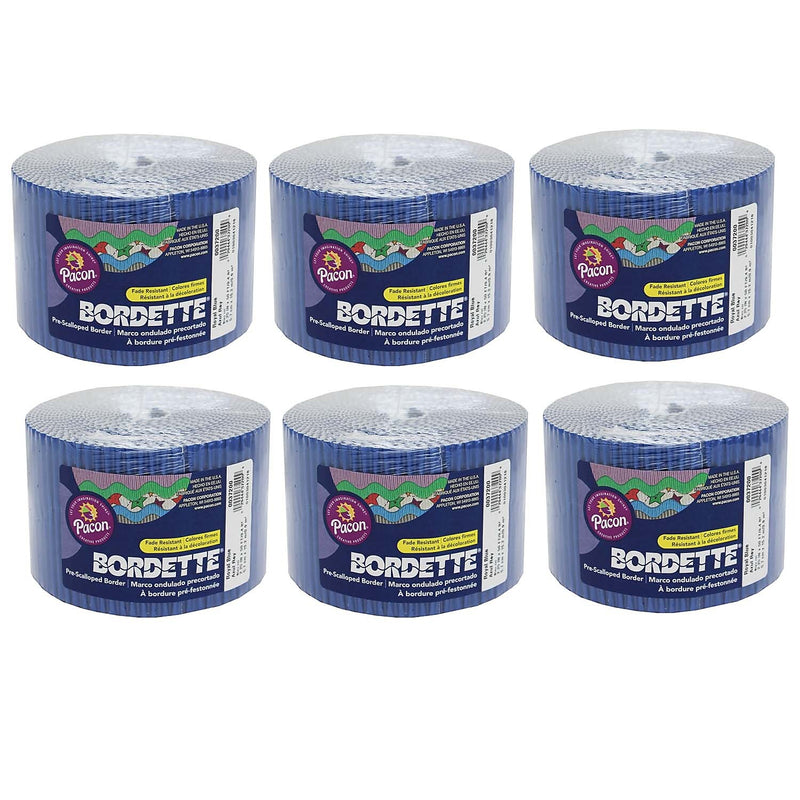 Bordette Decorative Border, Royal Blue, 2-1/4" x 50', 6 Rolls (PAC37206-6)