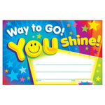 TREND Way to Go! You Shine! Recognition Awards, 30 Per Pack, 6 Packs (T-81047-6)