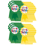 Teacher Created Resources Birthday Ribbons Wear 'Em Badges, 16 Per Pack, 6 Packs (TCR4851-6)