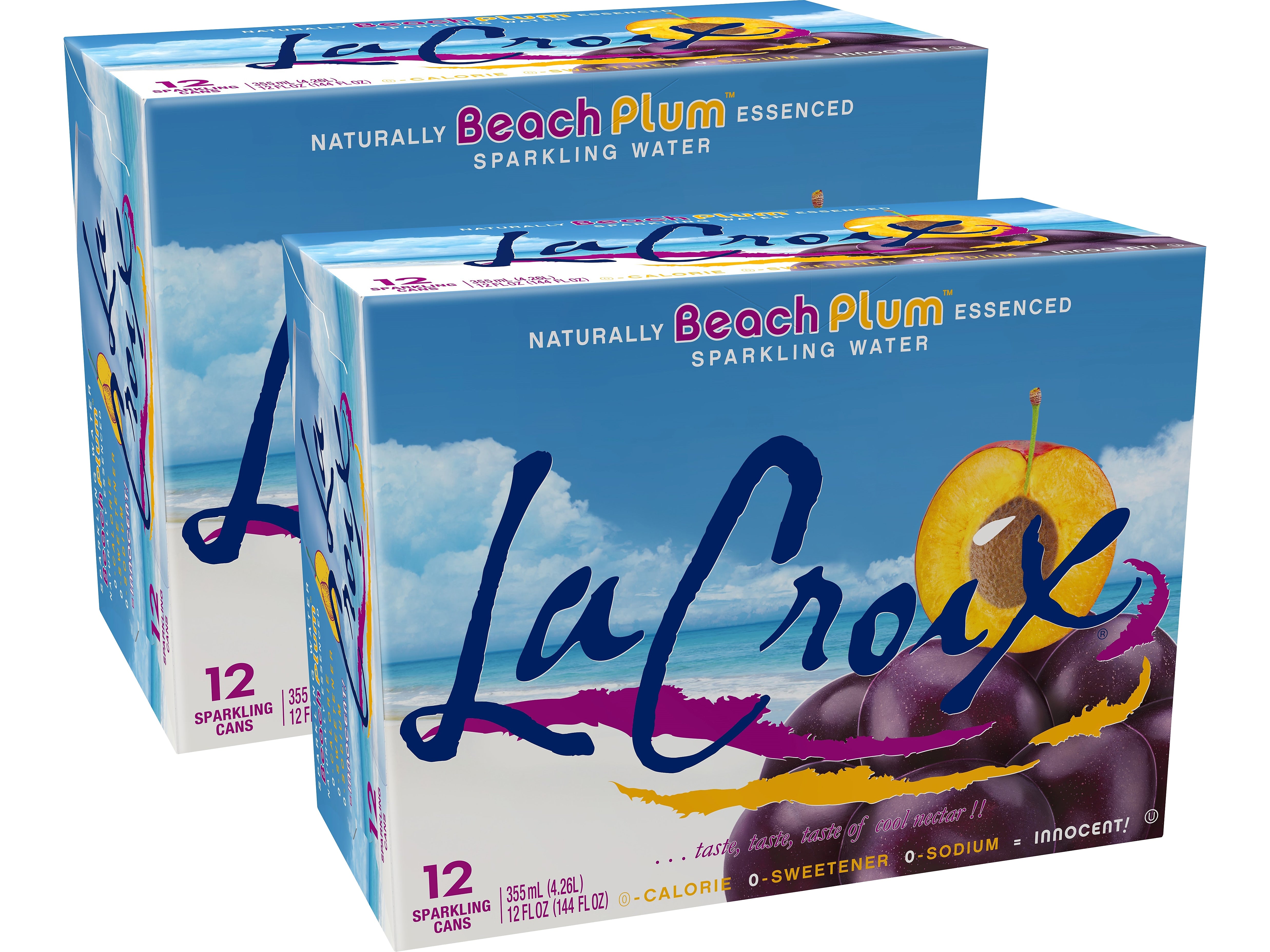 Lacroix Beach Plum Sparkling Seltzer Water, 12 oz., 24/Carton (15021762)