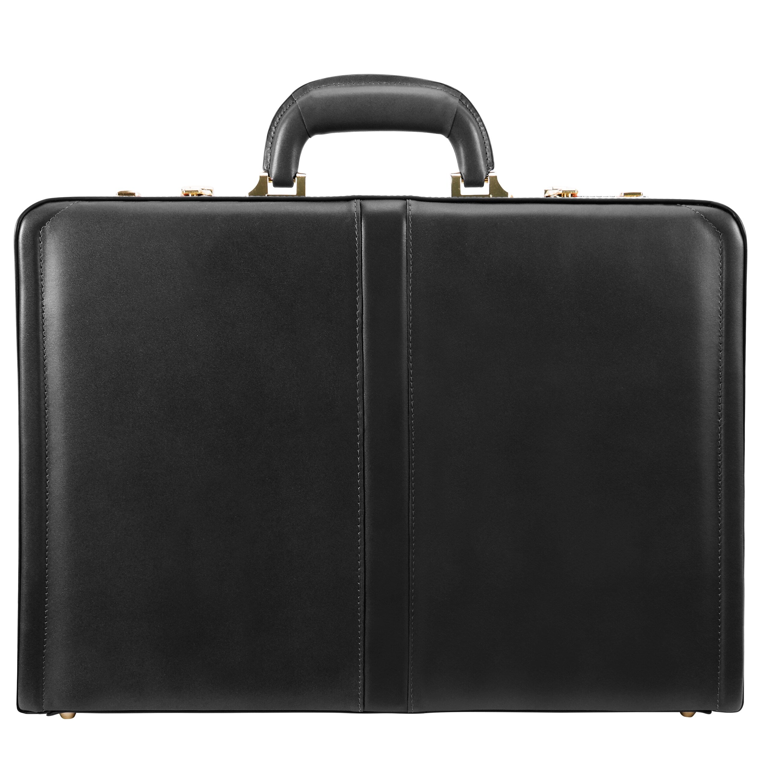 McKlein REAGAN Leather Briefcase, Laptop Compatible, Black (80445)