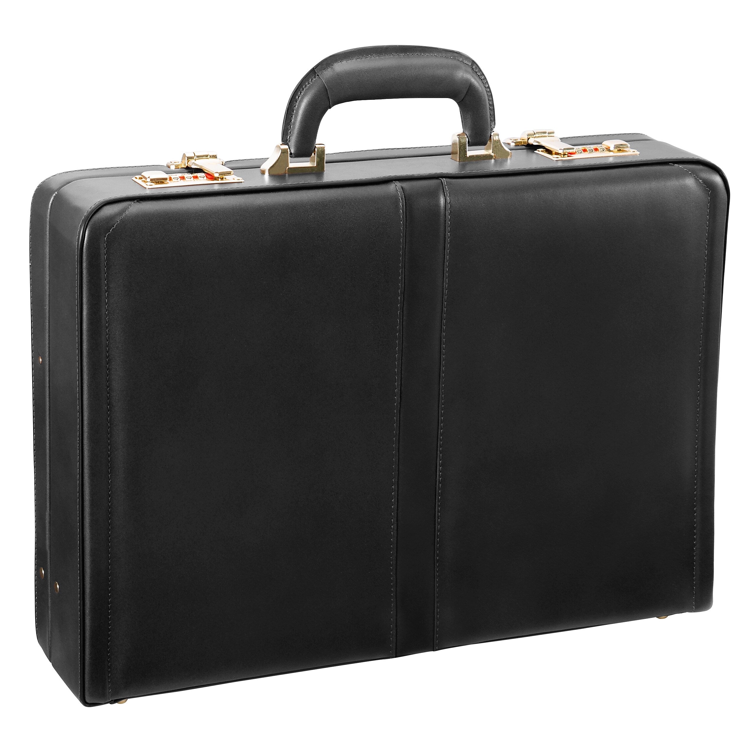 McKlein REAGAN Leather Briefcase, Laptop Compatible, Black (80445)