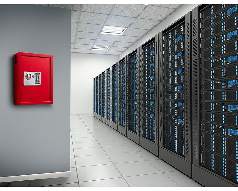 AdirOffice 40 Key Electronic Keypad Cabinet, Red (680-40-RED)
