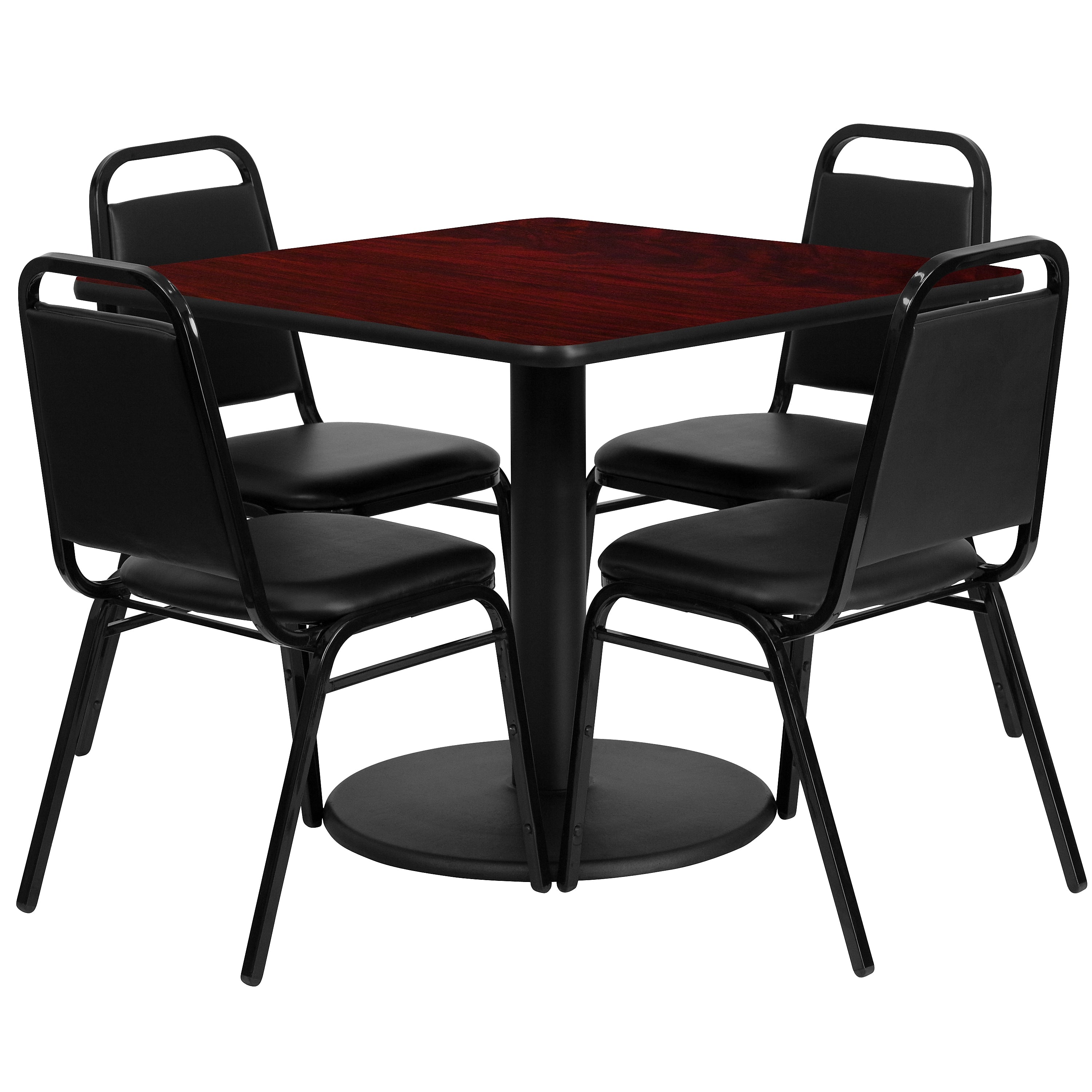 Flash Furniture Table Set, 36"D x 36"W, Mahogany (RSRB1010-GG)
