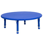 Flash Furniture Wren 45" Round Activity Table, Height Adjustable, Blue (YUYCX005RDTBBL)