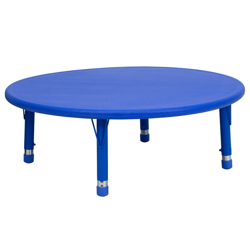 Flash Furniture Wren 45" Round Activity Table, Height Adjustable, Blue (YUYCX005RDTBBL)
