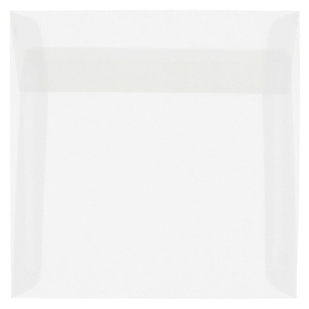 JAM Paper 5.5 x 5.5 Square Translucent Vellum Invitation Envelopes, Clear, 25/Pack (74354)