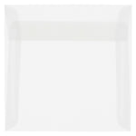 JAM Paper 5.5 x 5.5 Square Translucent Vellum Invitation Envelopes, Clear, 25/Pack (74354)