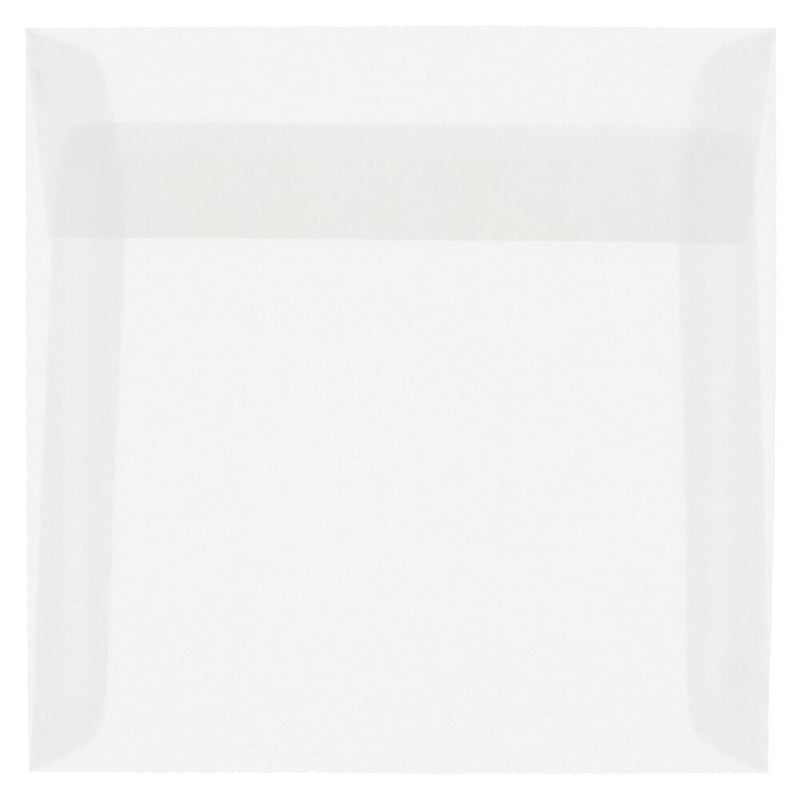JAM Paper 5.5 x 5.5 Square Translucent Vellum Invitation Envelopes, Clear, 25/Pack (74354)