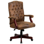 Flash Furniture Derrick Microfiber Swivel Executive Office Chair, Bomber Brown (802BRN)