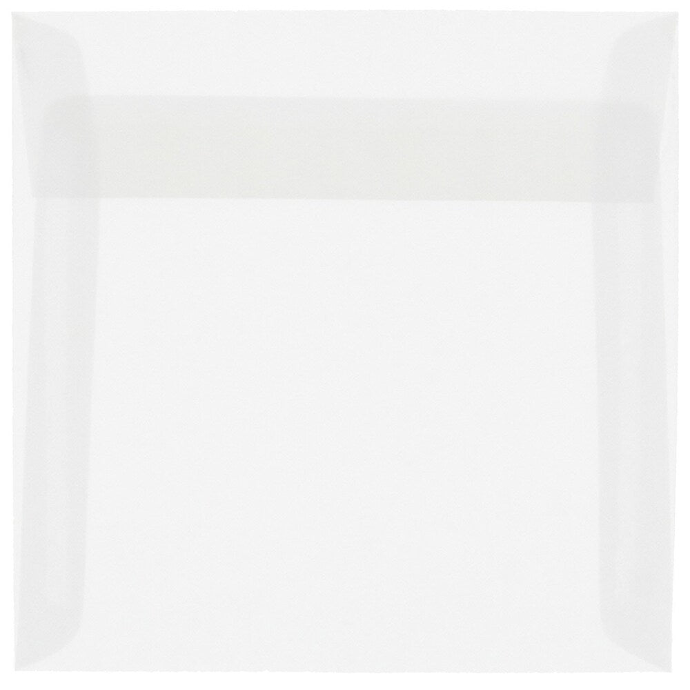 JAM Paper 6.5 x 6.5 Square Translucent Vellum Invitation Envelopes, Clear, 25/Pack (82516)