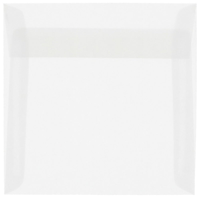 JAM Paper 6.5 x 6.5 Square Translucent Vellum Invitation Envelopes, Clear, 25/Pack (82516)
