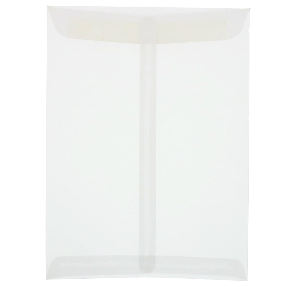 JAM Paper 9" x 12" Open End Catalog Translucent Vellum Envelopes, Clear, 10/Pack (2851376B)