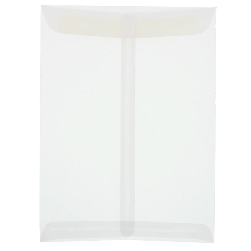 JAM Paper 9" x 12" Open End Catalog Translucent Vellum Envelopes, Clear, 10/Pack (2851376B)