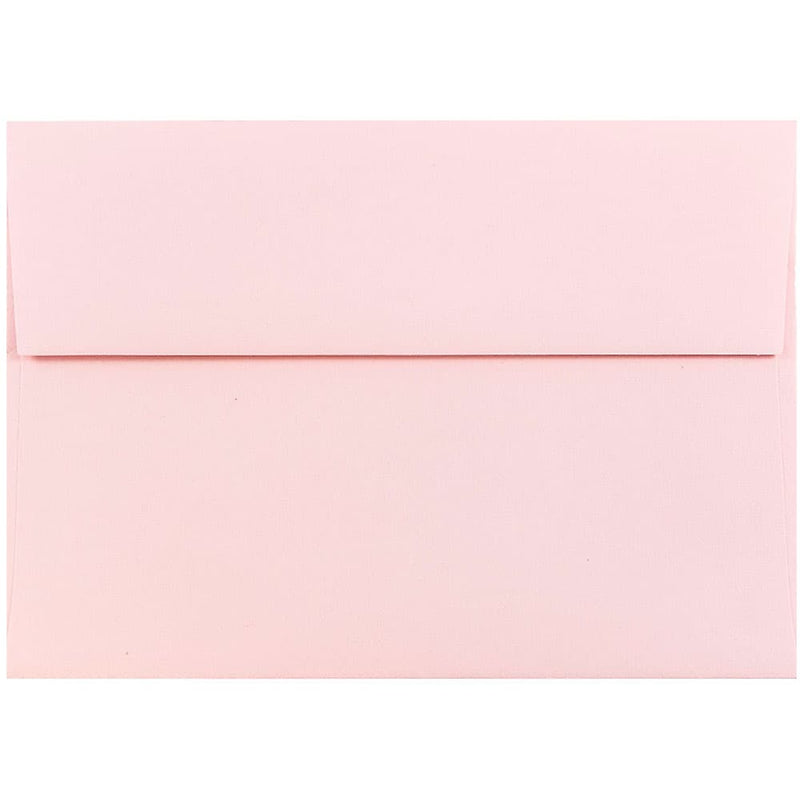 JAM Paper Self Seal A7 Invitation Envelope 5 1/4" x 7 1/4", Baby Pink, 25/Pack (155627)