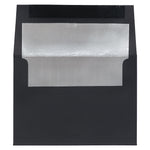 JAM Paper A7 Foil Lined Invitation Envelopes, 5.25 x 7.25, Black Linen with Silver Foil, Bulk 1000/Carton (03243688B)
