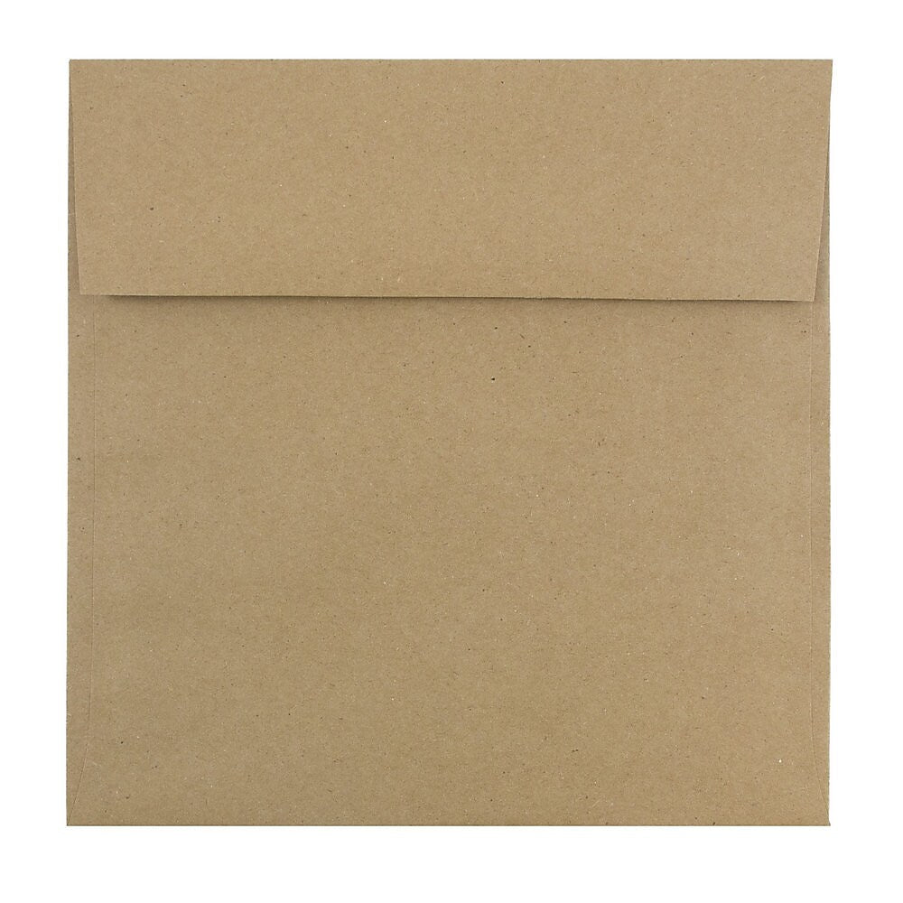 JAM Paper 8.5 x 8.5 Kraft Square Invitation Envelopes, Brown Kraft Paper Bag, 25/Pack (LEKR505)