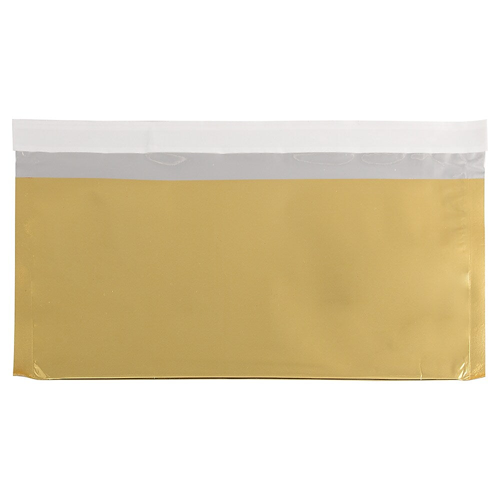 JAM Paper #10 Business Foil Envelopes with Self-Adhesive Closure, 4.125 x 9.5, Gold, 25/Pack (1323305)