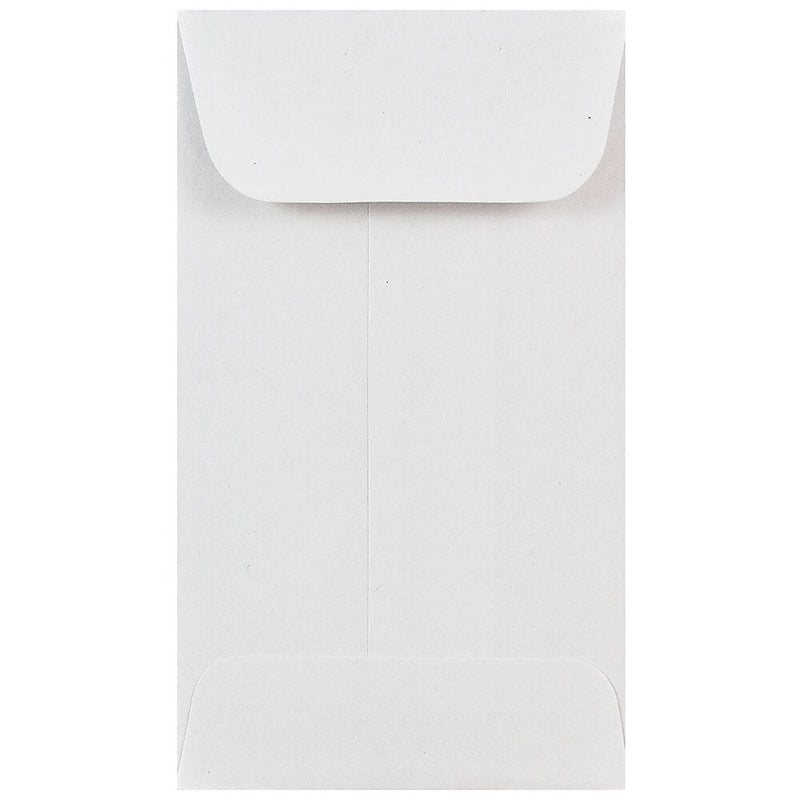 JAM Paper #3 Coin Envelope, 2 1/2" x 4 1/4", White, 1000/Carton (01623183B)