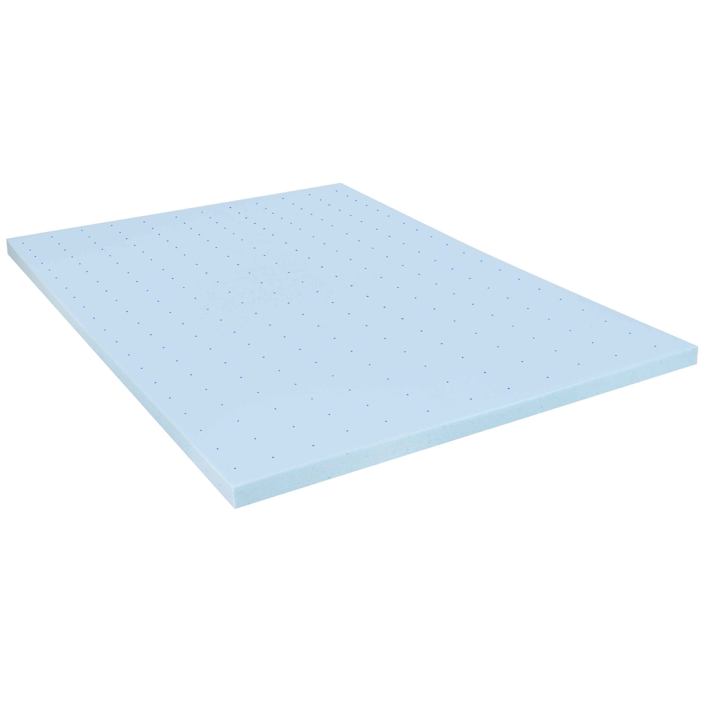 Flash Furniture Capri Comfortable Sleep Full Size Cooling Gel Memory Foam Mattress Topper, Blue, 54.3" x 75.5" x 2" (MRM352F)