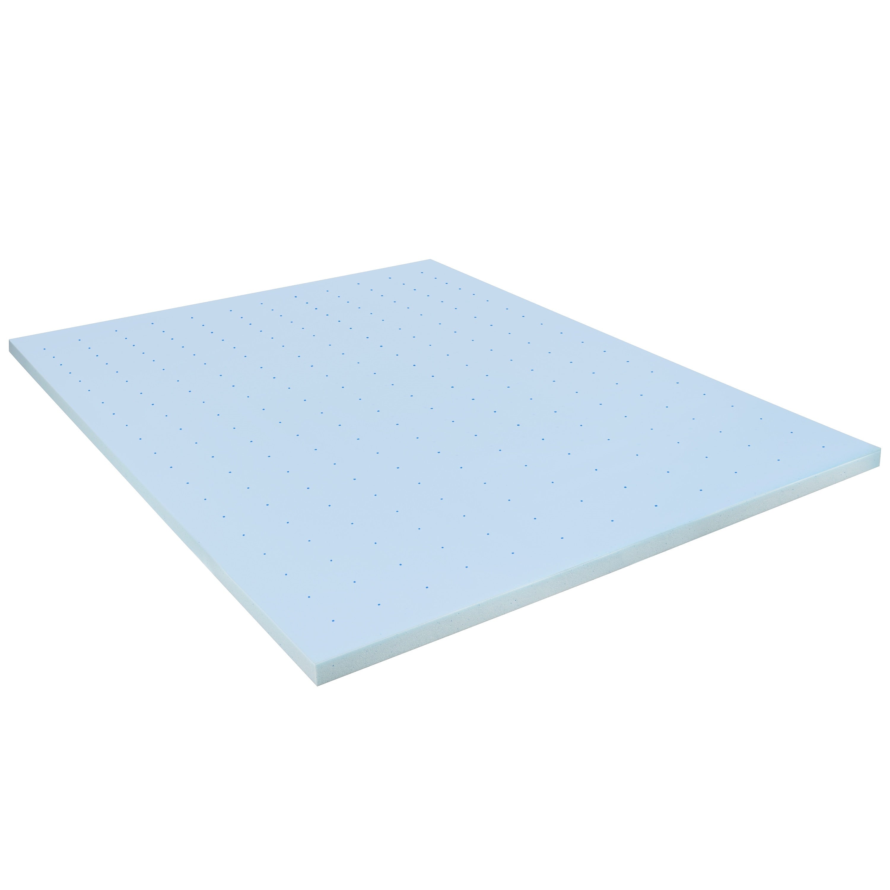 Flash Furniture Capri Comfortable Sleep Queen Size Cooling Gel Memory Foam Mattress Topper, Blue, 60" x 80" x 2" (MRM352Q)