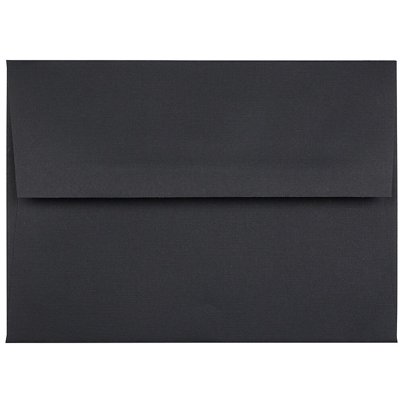 JAM Paper A7 Foil Lined Invitation Envelopes, 5.25 x 7.25, Black Linen with Silver Foil, Bulk 1000/Carton (03243688B)