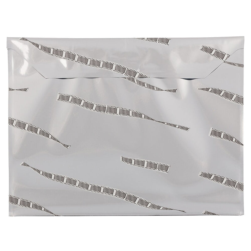 JAM Paper 5 x 6.125 Booklet Foil Envelopes with Self-Adhesive Closure, Silver Film Design, 25/Pack (1323265)