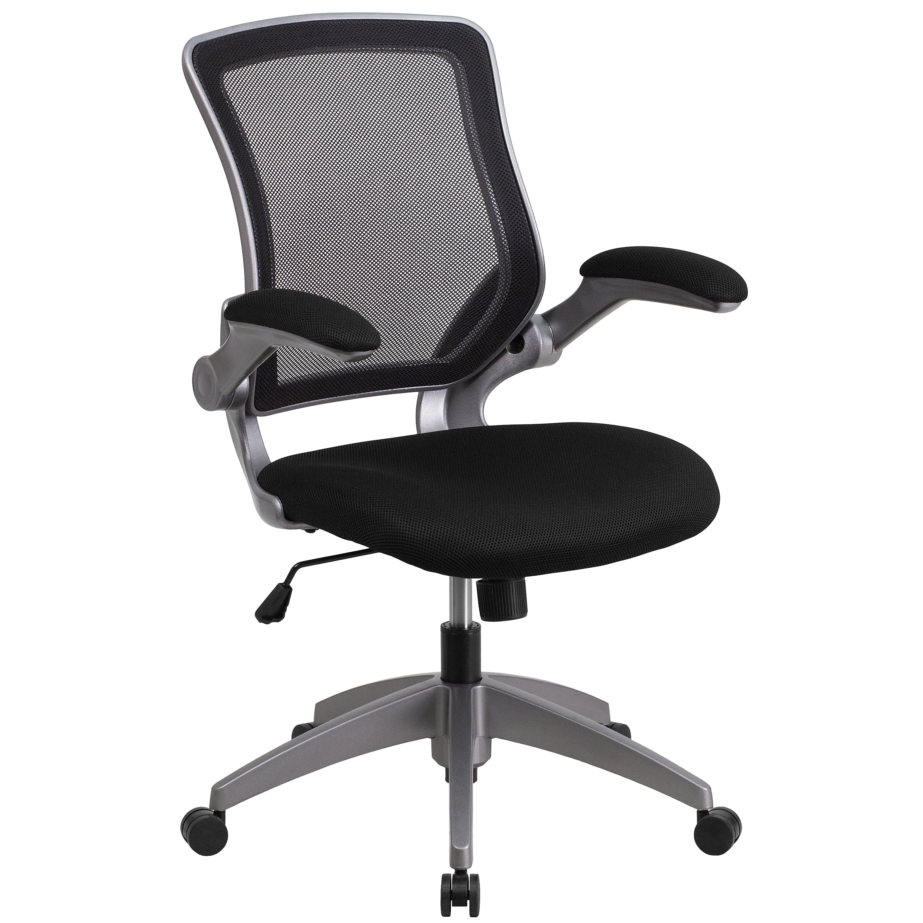 Flash Furniture Kale Ergonomic Mesh Swivel Mid-Back Task Office Chair, Black (BLZP8805BK)