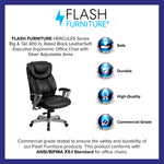 Flash Furniture HERCULES Series LeatherSoft Swivel Big & Tall Executive Office Chair, Black (GO1534BKLEA)
