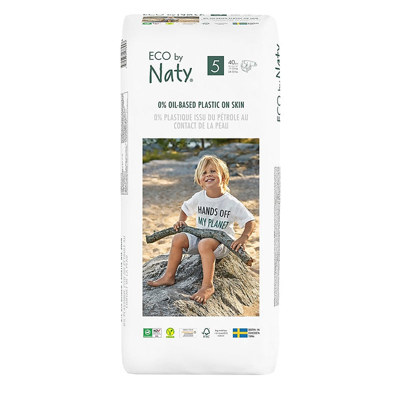 Eco by Naty Diapers, Size 5, 80 Diapers Economy Pack, 2 Packs of 40 (NT178457)