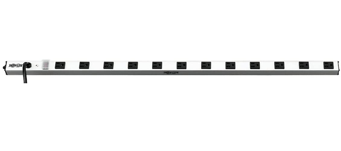 Tripp Lite Multiple Outlet 36" Power Strip, 12 Outlets, 15' Cord, Silver (TRPPS3612)