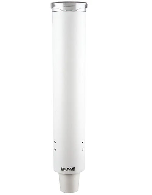 San Jamar C4160WH Small Pull Type Water Cup Dispenser, White