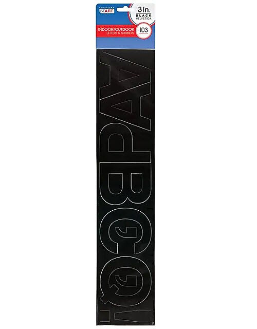 Creative Start 3" Self-Adhesive Letters, Numbers, and Characters, Black, 103/Pack, 3 Packs/Bundle (098142PK3)